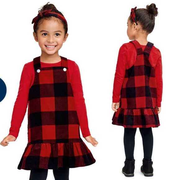 The Children's Place Buffalo Plaid Skirtall 2-Piece Set Size 12M-18M - Picture 1 of 10